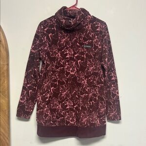 Columbia woman’s fold over turtleneck long fleece top size M